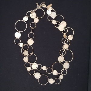 Gold-colored Metal Hoop Necklace